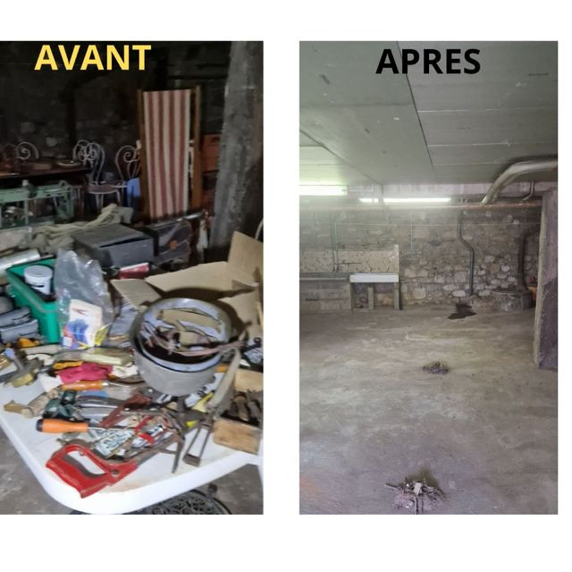avant / après débarras d'un grenier